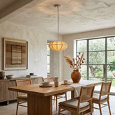 Natural Oval Fabric Pendant Lights for Living Room