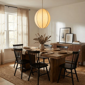 Natural Oval Fabric Pendant Lights for Living Room
