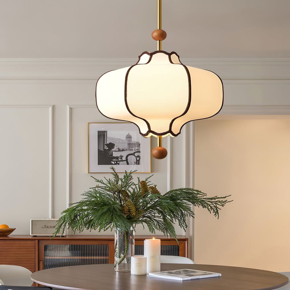 Lantern-shaped Fabric Pendant Lights for Living Room
