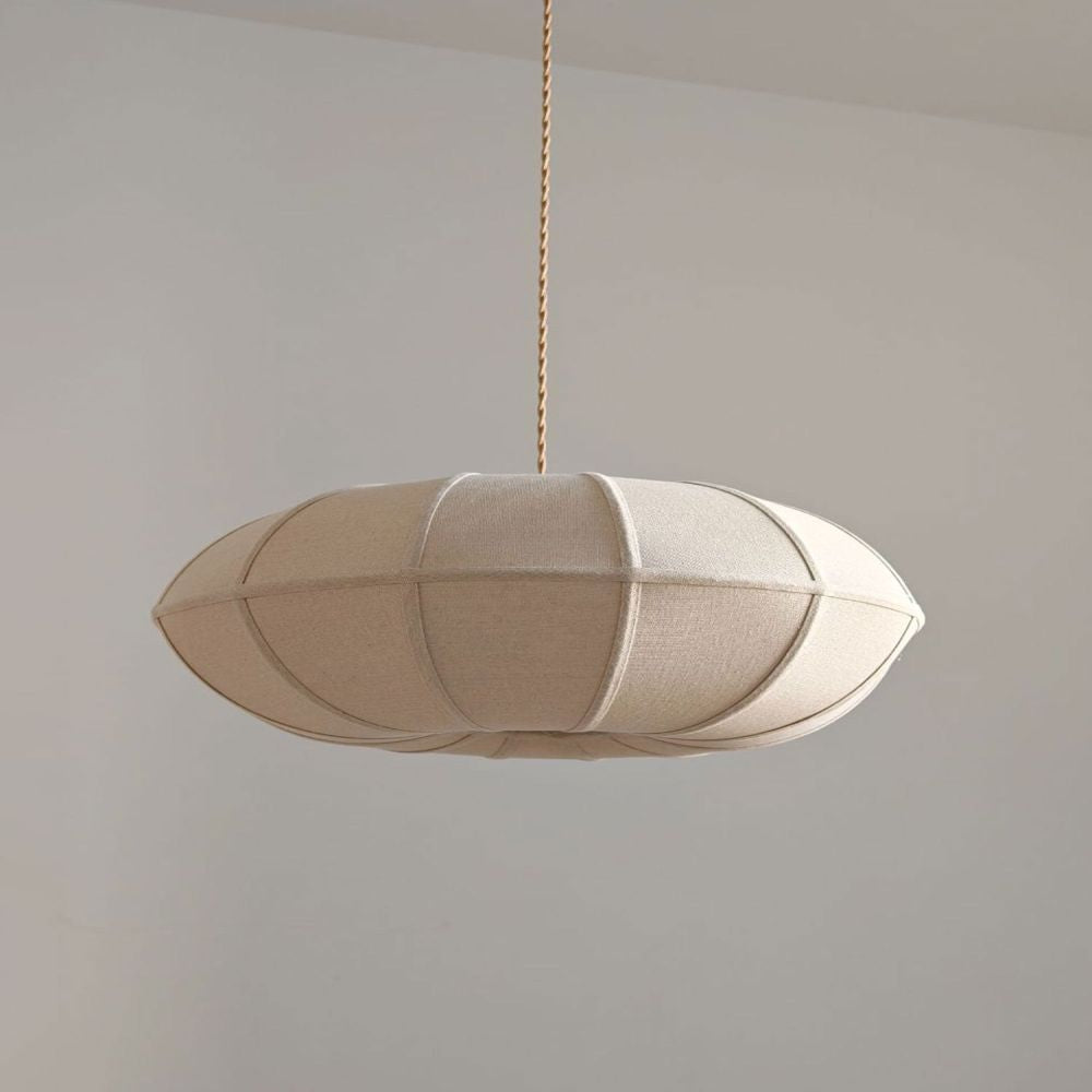 Natural Oval Fabric Pendant Lights for Living Room