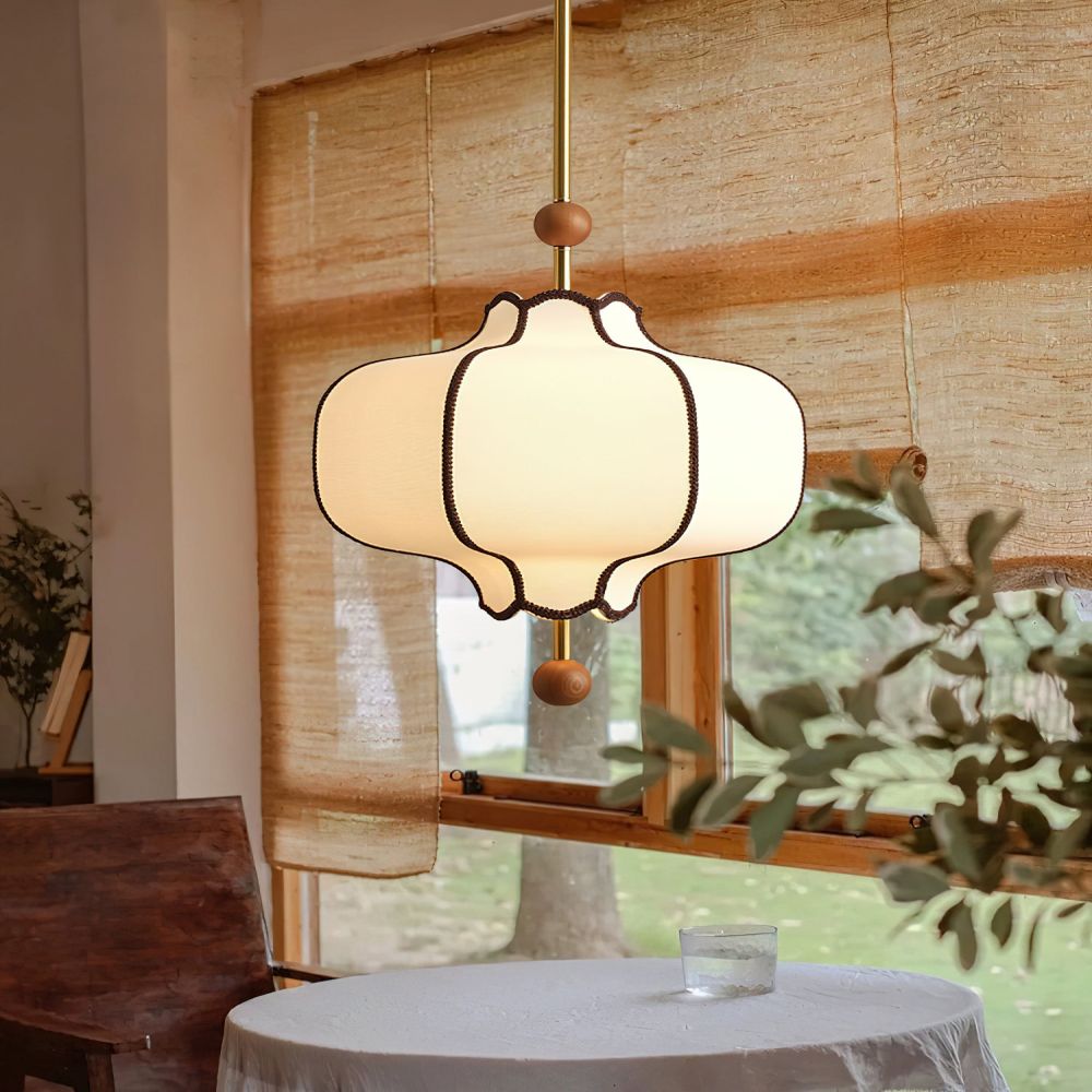 Lantern-shaped Fabric Pendant Lights for Living Room
