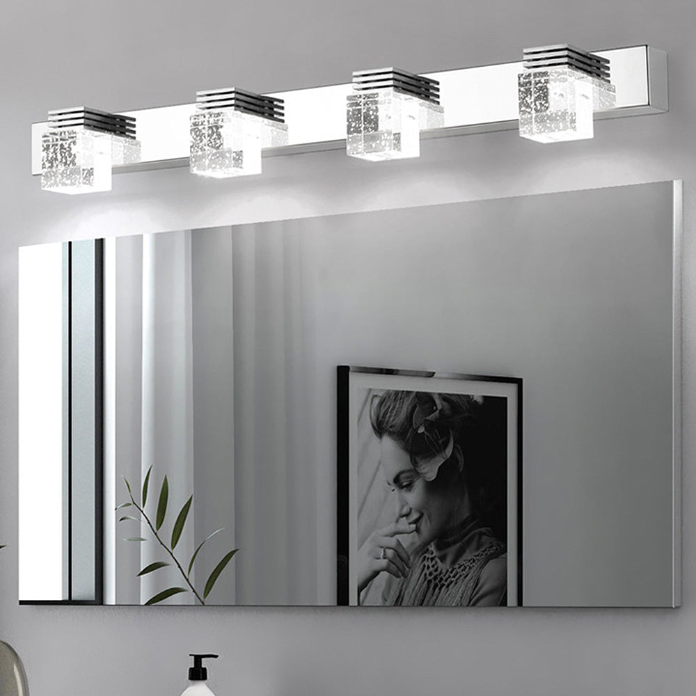 Crystal Luxury Silver Bathroom Vanity Wall Light