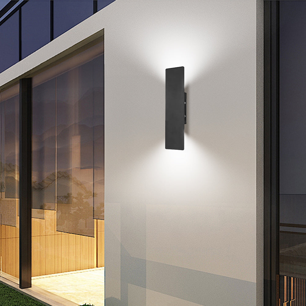 Modern Minimalist Aluminum Outdoor Black Wall Sconce