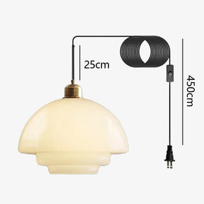 Nordic Milk Glass Plug-In Pendant Light for Kitchen Island