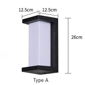 Black and White Acrylic Outdoor Wall Lantern for Porch
