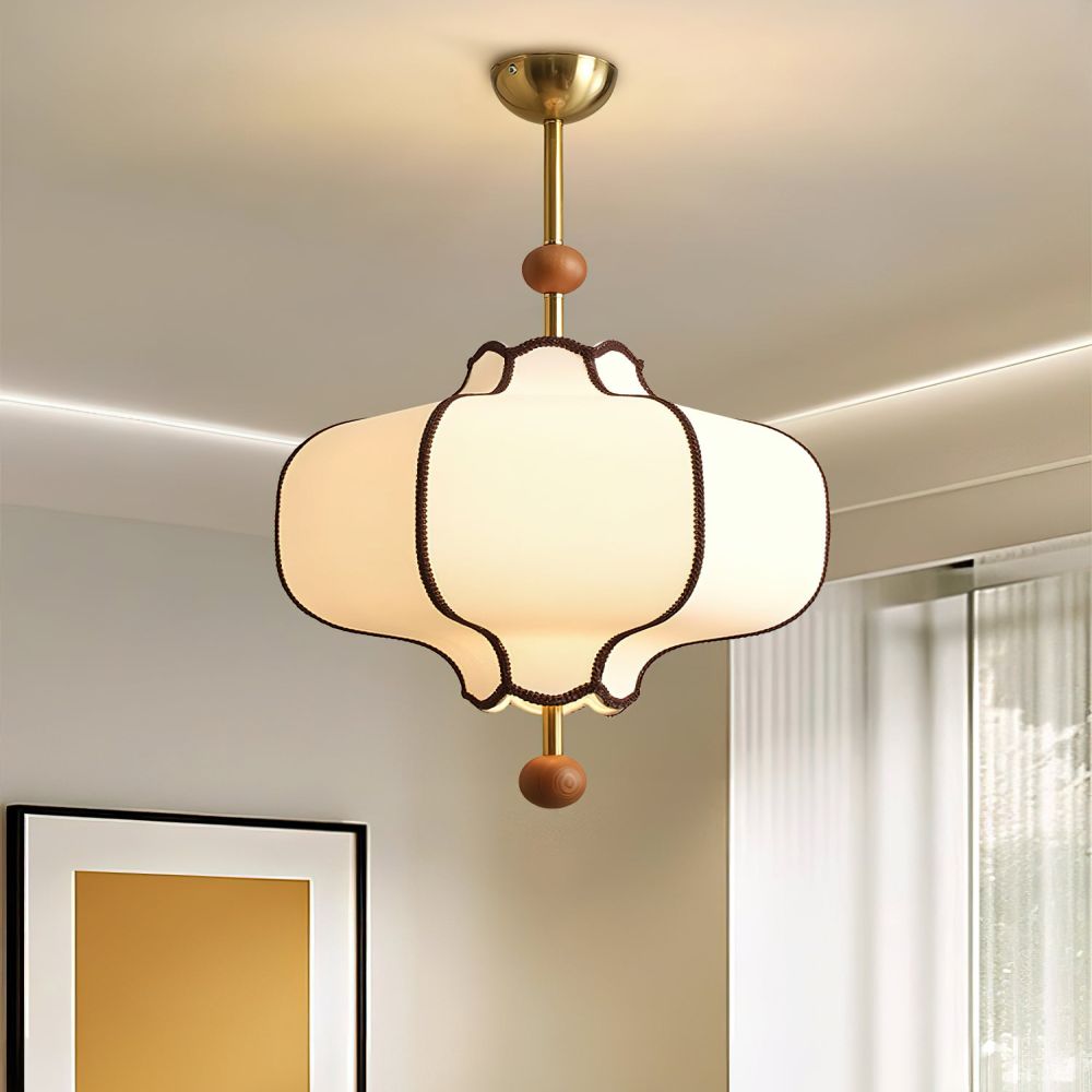 Lantern-shaped Fabric Pendant Lights for Living Room
