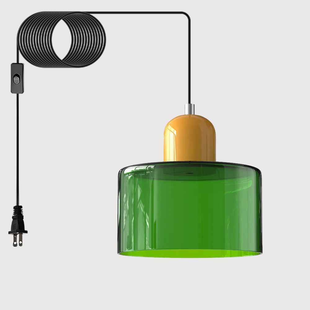 Bauhaus Minimalist Plug-in Glass Pendant Light for Kitchen Island