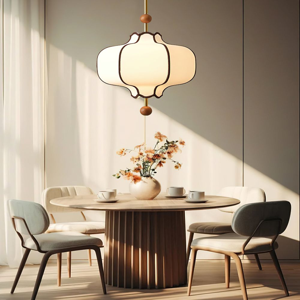 Lantern-shaped Fabric Pendant Lights for Living Room