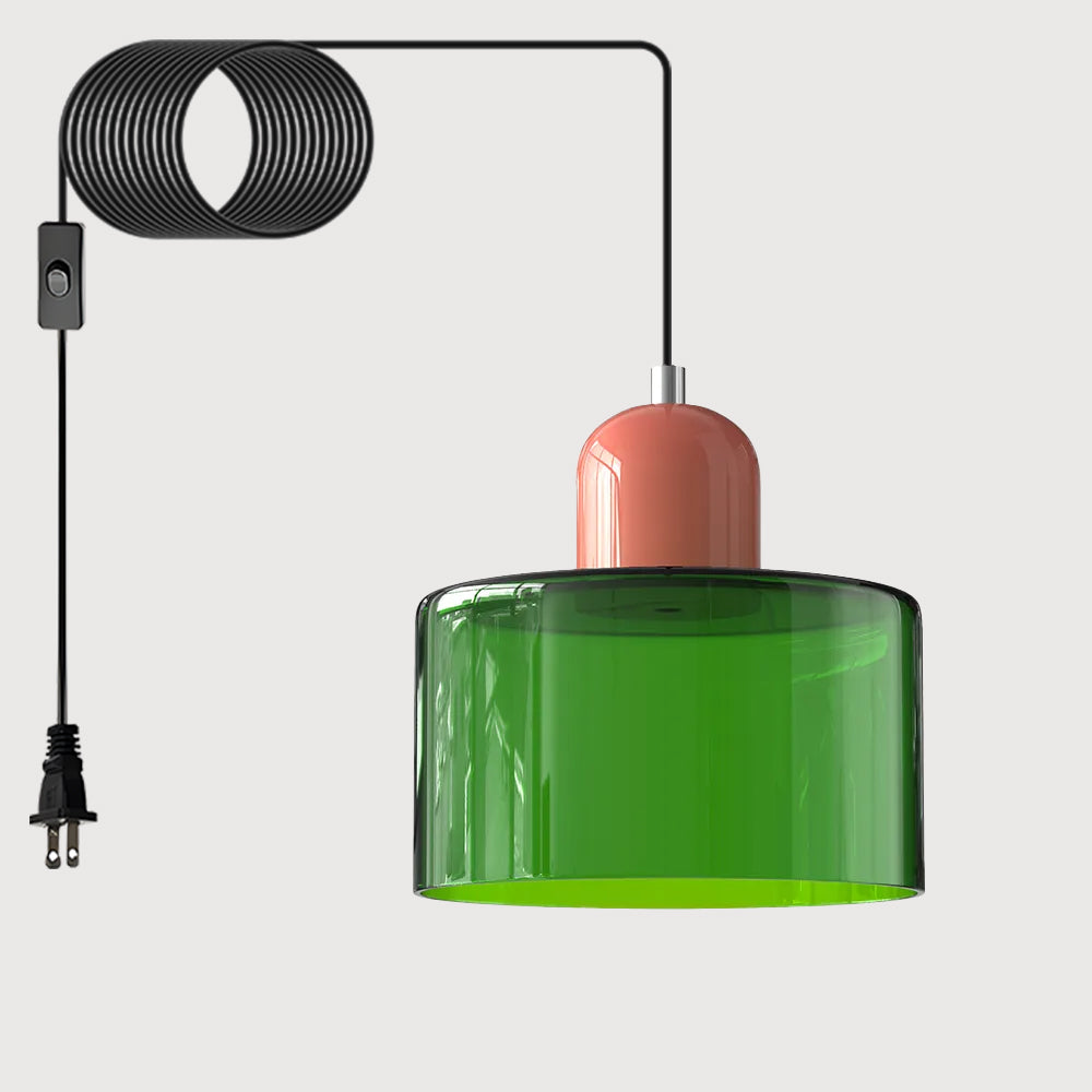 Bauhaus Minimalist Plug-in Glass Pendant Light for Kitchen Island