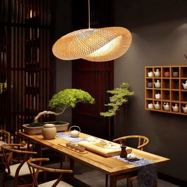 Modern Bamboo Kitchen Island Pendant Light