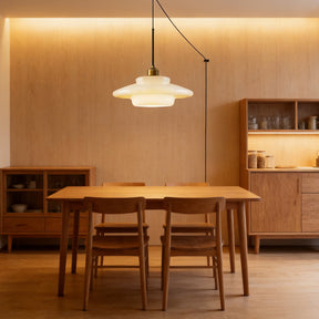Nordic Milk Glass Plug-In Pendant Light for Kitchen Island
