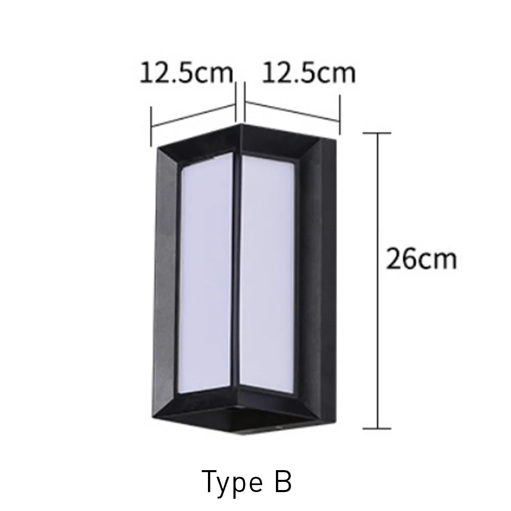 Black and White Acrylic Outdoor Wall Lantern for Porch