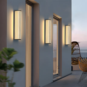 Modern Up and Down Glass Black Outdoor Wall Lights