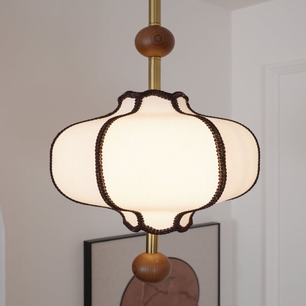 Lantern-shaped Fabric Pendant Lights for Living Room