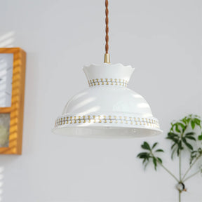 Retro Round Modern Luminaire Pendant Lamp Glass And Metal Hanging Light