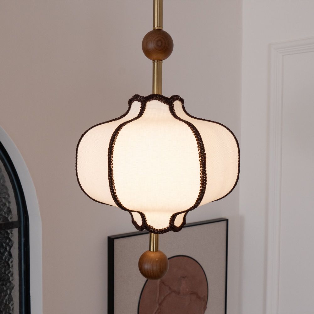 Lantern-shaped Fabric Pendant Lights for Living Room
