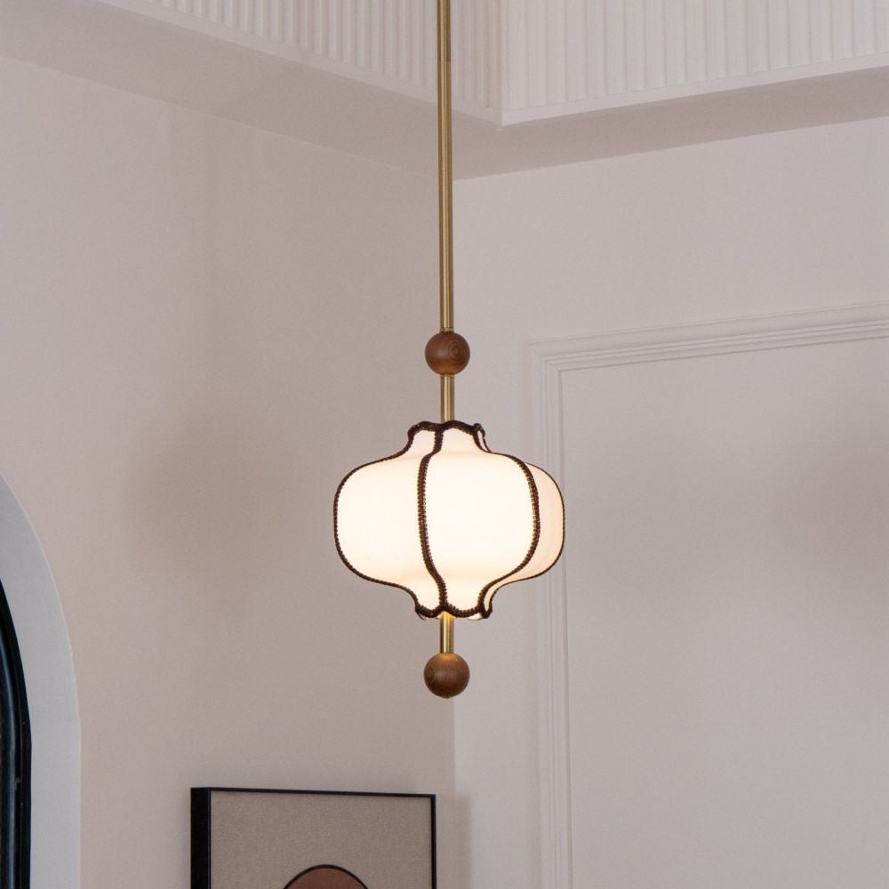 Lantern-shaped Fabric Pendant Lights for Living Room