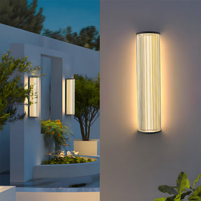 Modern Up and Down Glass Black Outdoor Wall Lights