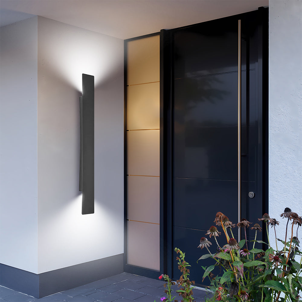 Modern Minimalist Aluminum Outdoor Black Wall Sconce