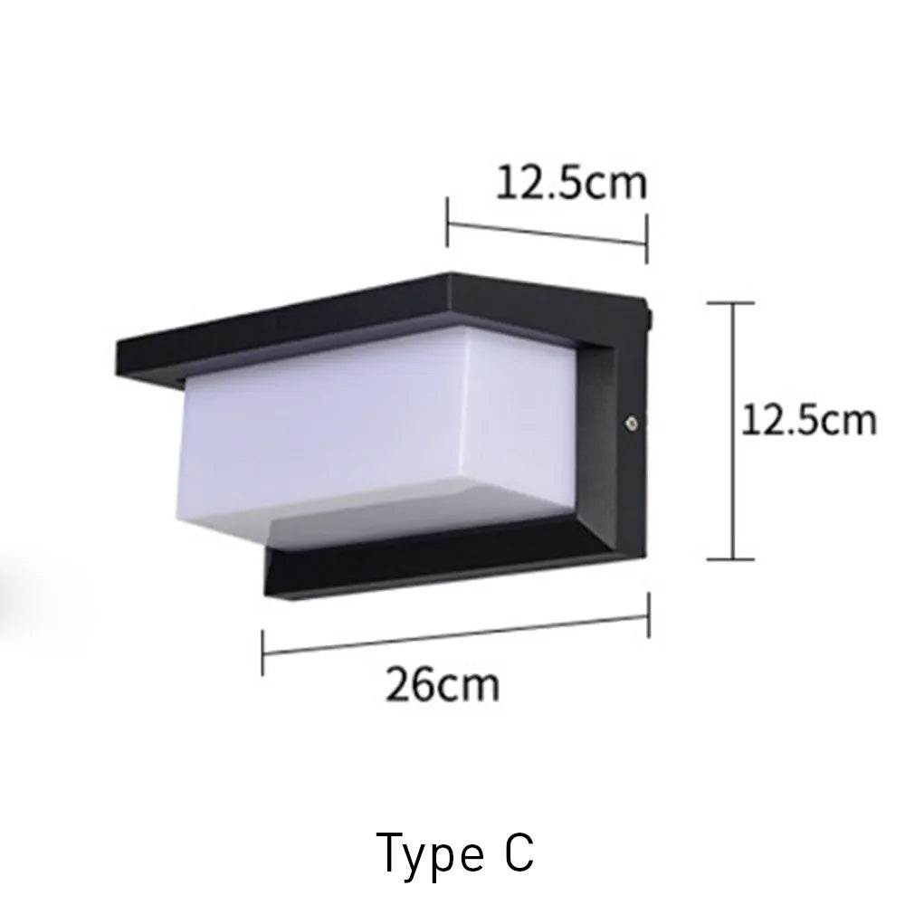 Black and White Acrylic Outdoor Wall Lantern for Porch