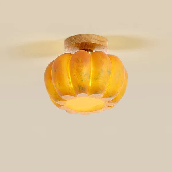 Yellow Fall Lighting Lampsmodern Yellow Pumpkin Ceiling Light For Bedroom