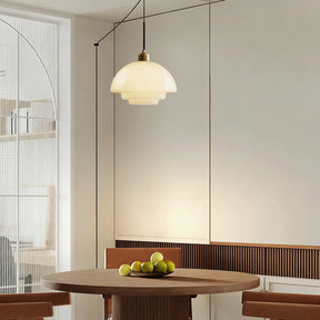 Nordic Milk Glass Plug-In Pendant Light for Kitchen Island