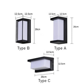 Black and White Acrylic Outdoor Wall Lantern for Porch