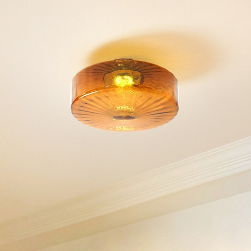 Medieval Glass Corrugated Ceiling Lamp