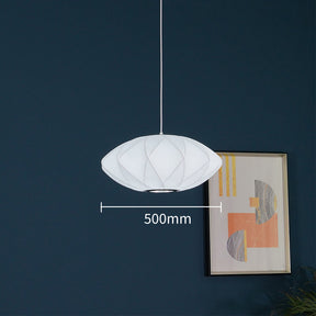 Mid-Century Silk Living Room White Pendant Light
