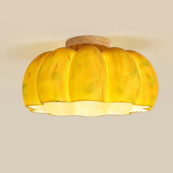Yellow Pumpkin Ceiling Light