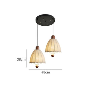 Cottage Scalloped Bell Fabric Pendant Lights for Dining Room