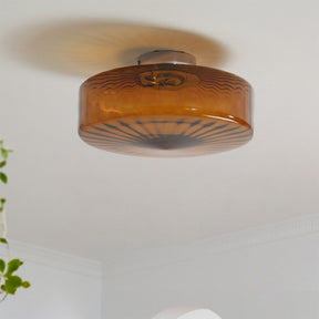 Medieval Glass Corrugated Ceiling Lamp