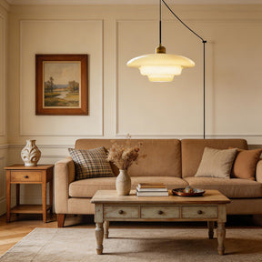 Nordic Milk Glass Plug-In Pendant Light for Kitchen Island