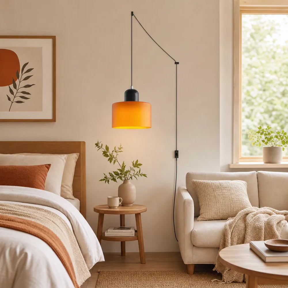 Bauhaus Minimalist Plug-in Glass Pendant Light for Kitchen Island