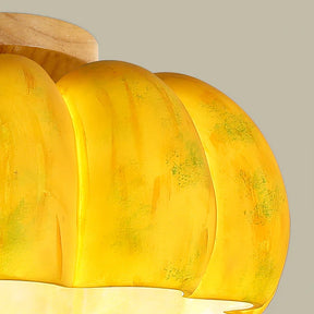Yellow Fall Lighting Lampsmodern Yellow Pumpkin Ceiling Light For Bedroom