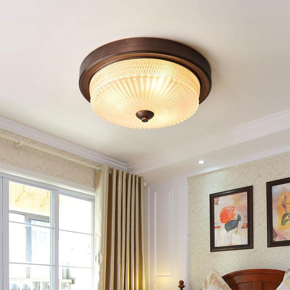 Retro Round Bedroom Ceiling Lamp