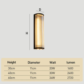 Modern Up and Down Glass Black Outdoor Wall Lights