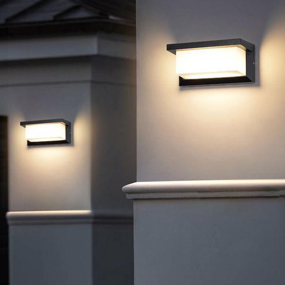 Black and White Acrylic Outdoor Wall Lantern for Porch