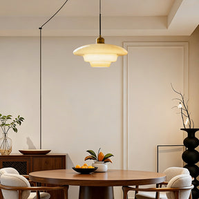 Nordic Milk Glass Plug-In Pendant Light for Kitchen Island