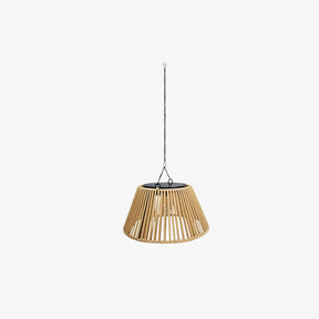 Vintage Rattan Pendant Light with Solar Hanging Lamp for Garden