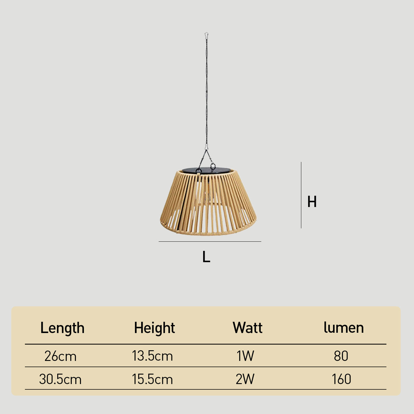 Vintage Rattan Pendant Light with Solar Hanging Lamp for Garden