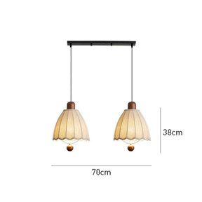 Cottage Scalloped Bell Fabric Pendant Lights for Dining Room