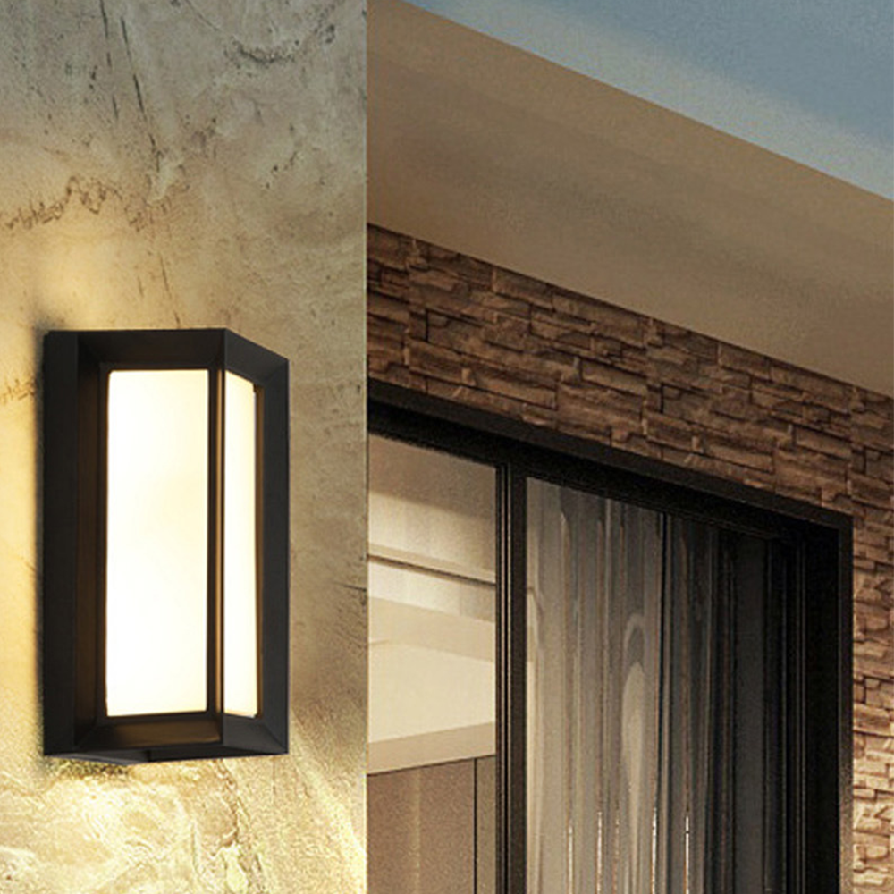 Black and White Acrylic Outdoor Wall Lantern for Porch