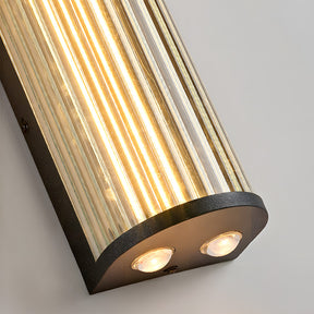 Modern Up and Down Glass Black Outdoor Wall Lights