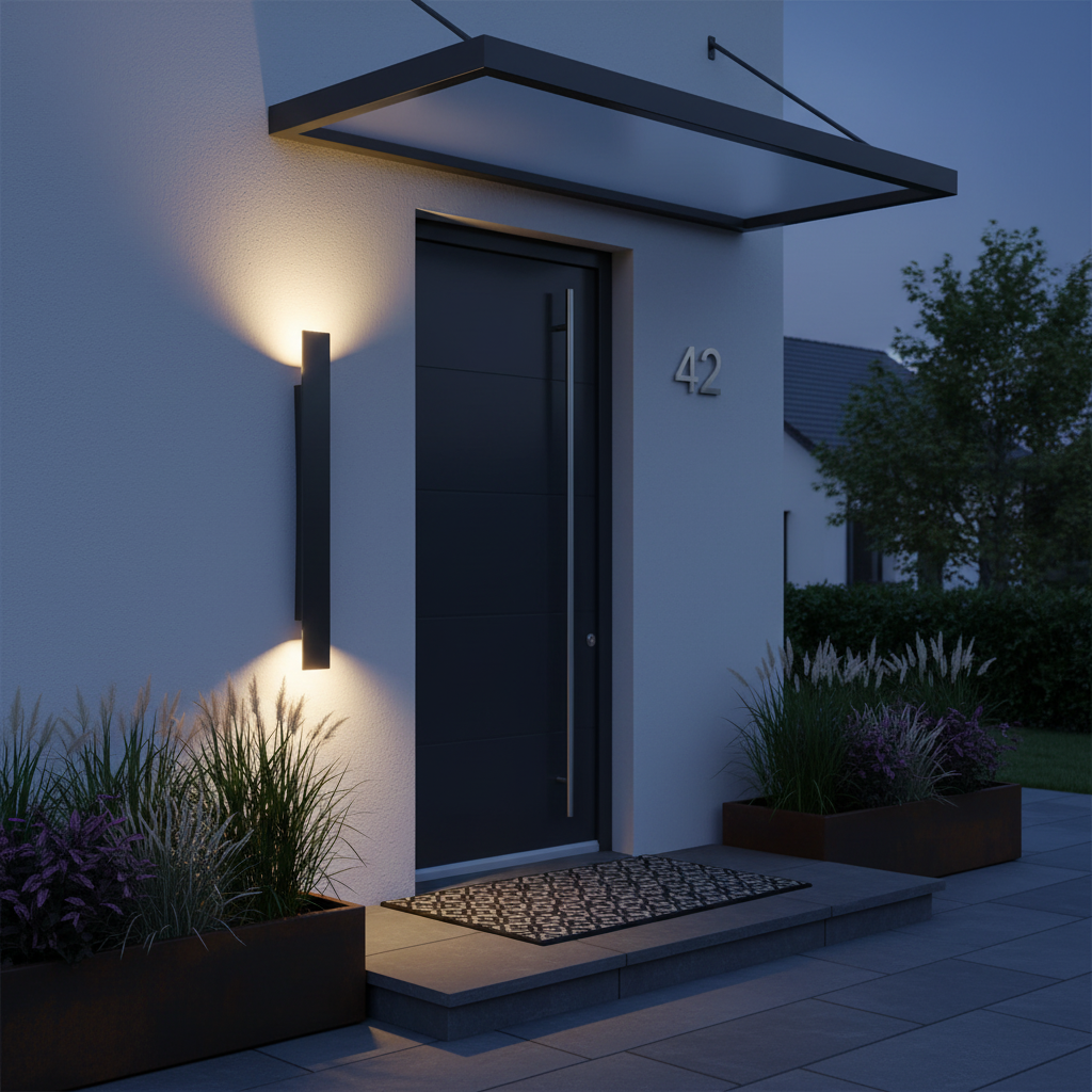 Modern Minimalist Aluminum Outdoor Black Wall Sconce