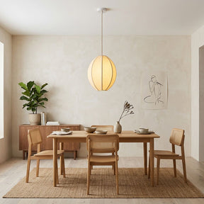 Natural Oval Fabric Pendant Lights for Living Room