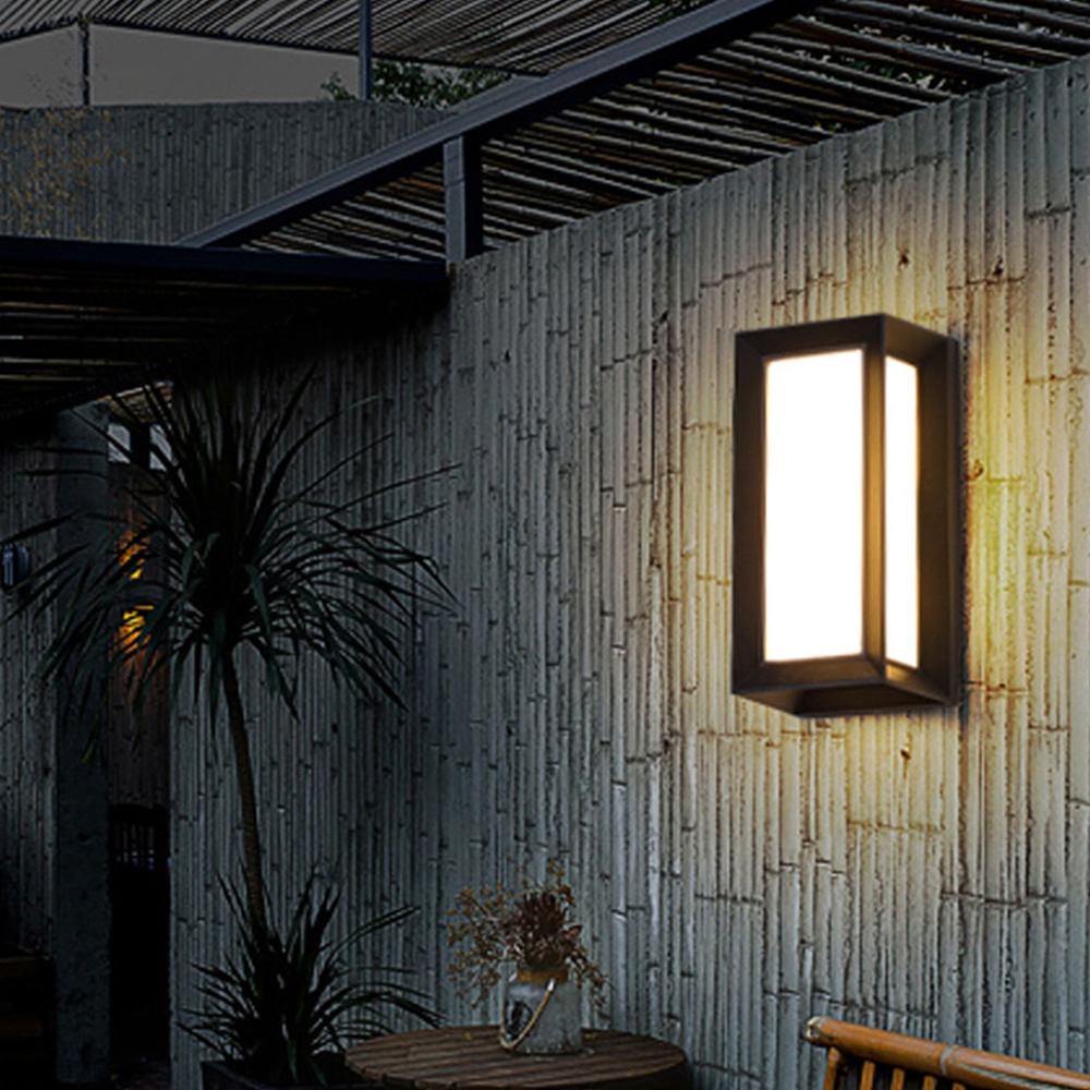 Black and White Acrylic Outdoor Wall Lantern for Porch