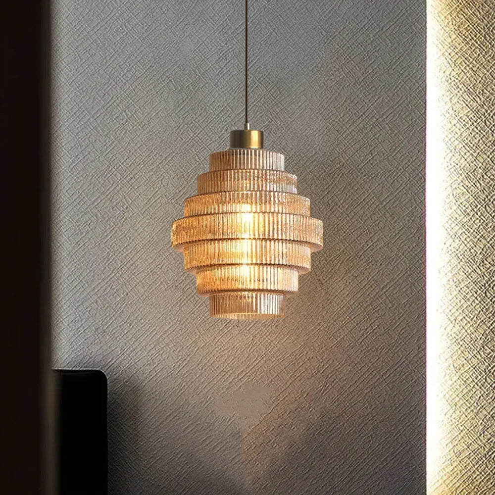 Bottle Shaped Brass Glass Pendant Light