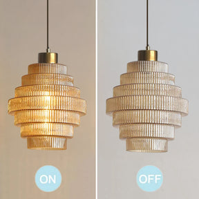Bottle Shaped Brass Glass Pendant Light