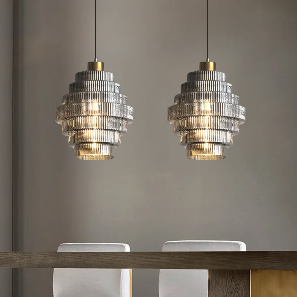 Bottle Shaped Brass Glass Pendant Light